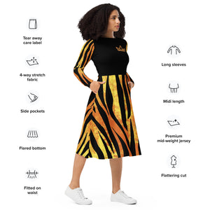 SurvivalGang Survivalista long sleeve midi dress