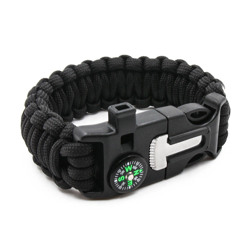 Multifunctional  5 in 1 outdoor survival bracelet with embedded compass - Hood Survivalist