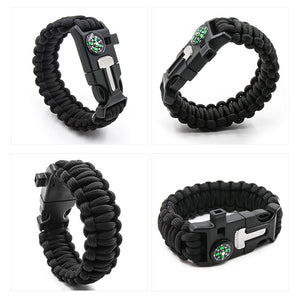 Multifunctional  5 in 1 outdoor survival bracelet with embedded compass - Hood Survivalist