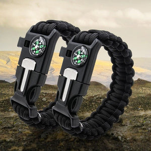 Multifunctional  5 in 1 outdoor survival bracelet with embedded compass - Hood Survivalist