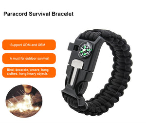 Multifunctional  5 in 1 outdoor survival bracelet with embedded compass - Hood Survivalist