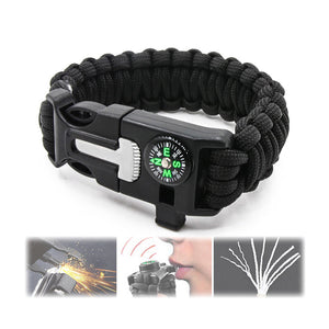 Multifunctional  5 in 1 outdoor survival bracelet with embedded compass - Hood Survivalist