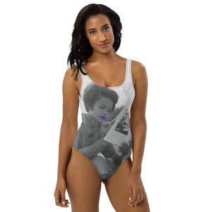 Eartha Kitt Tattoo Print One-Piece Swimsuit - Hood Survivalist