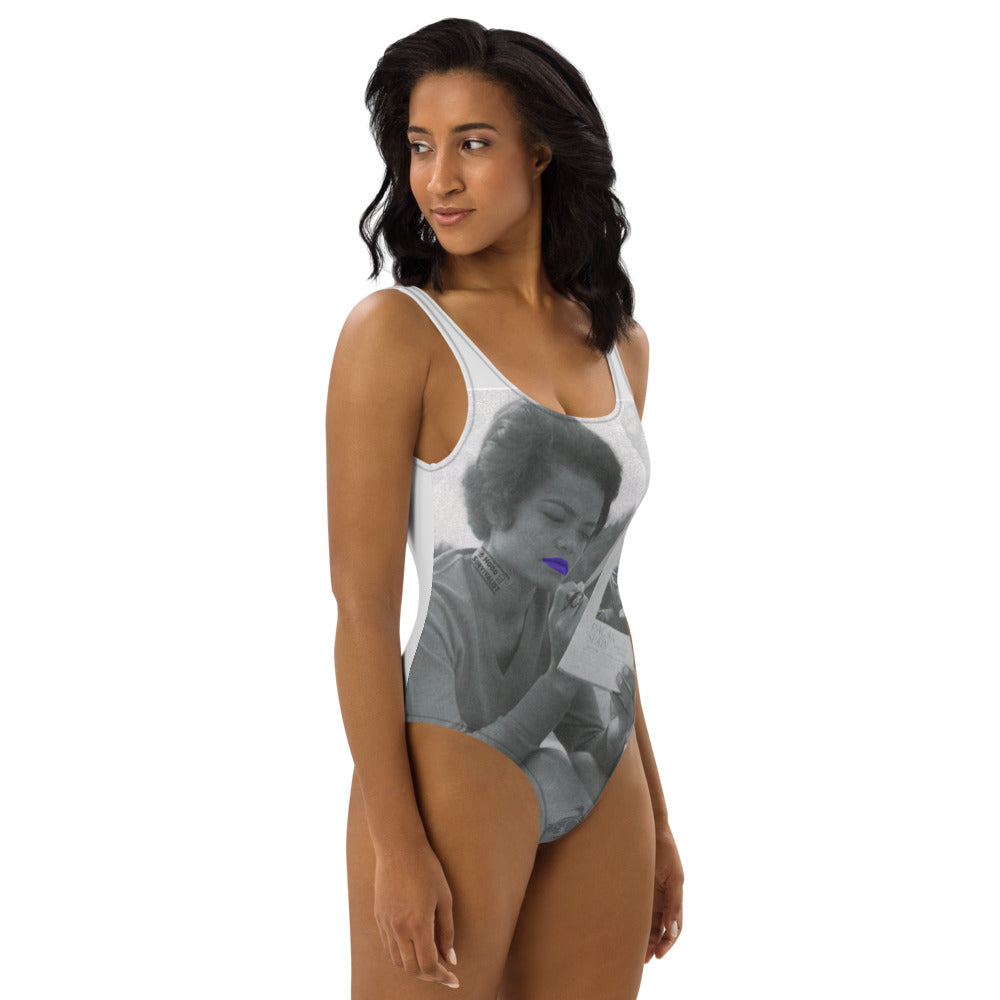 Eartha Kitt Tattoo Print One-Piece Swimsuit - Hood Survivalist