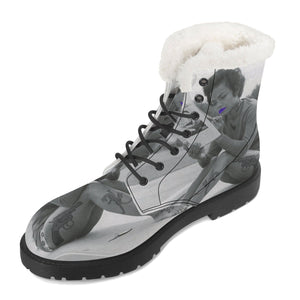 Eartha Kitt Faux Fur Hood Survivalist Synthetic Leather Boot