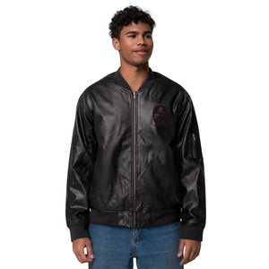 Survival Gang Survival is King Vegan Leather Bomber Jacket