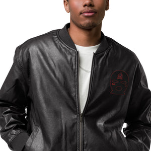 Survival Gang Survival is King Vegan Leather Bomber Jacket