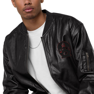 Survival Gang Survival is King Vegan Leather Bomber Jacket