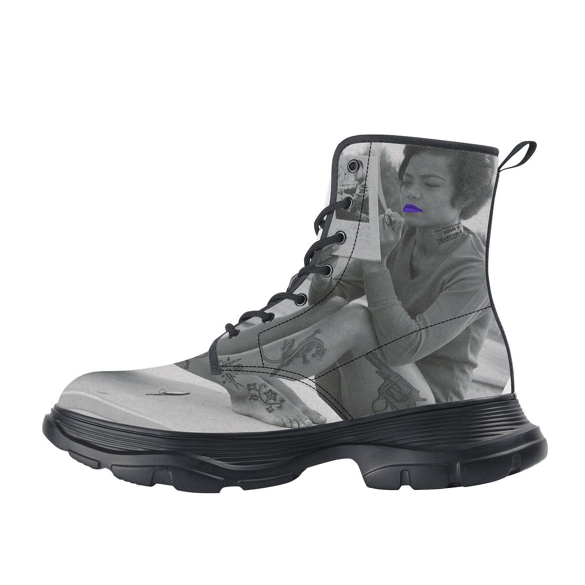 Eartha Kitt Hood Survivalist Chunky Boots