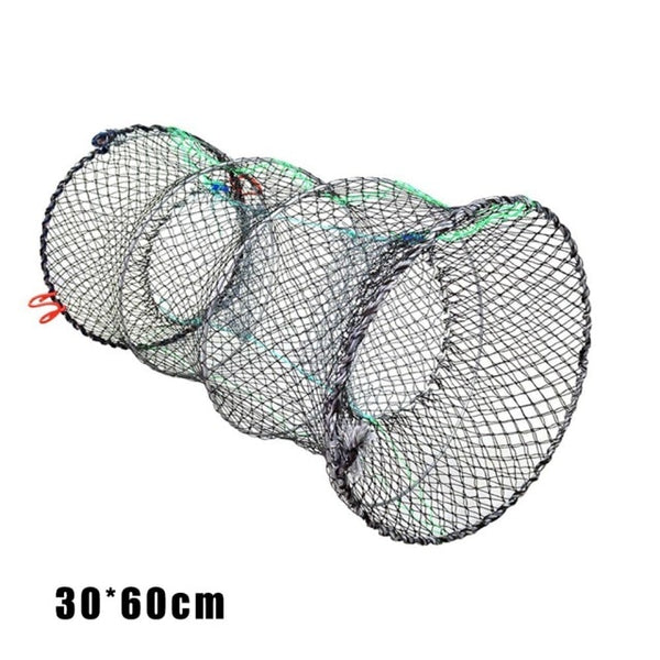 40cm Galvanized Nylon Fish Net Crab Crayfish Lobster Catcher Pot Cast  Automatic Folding Keep Net Umbrella Cage
