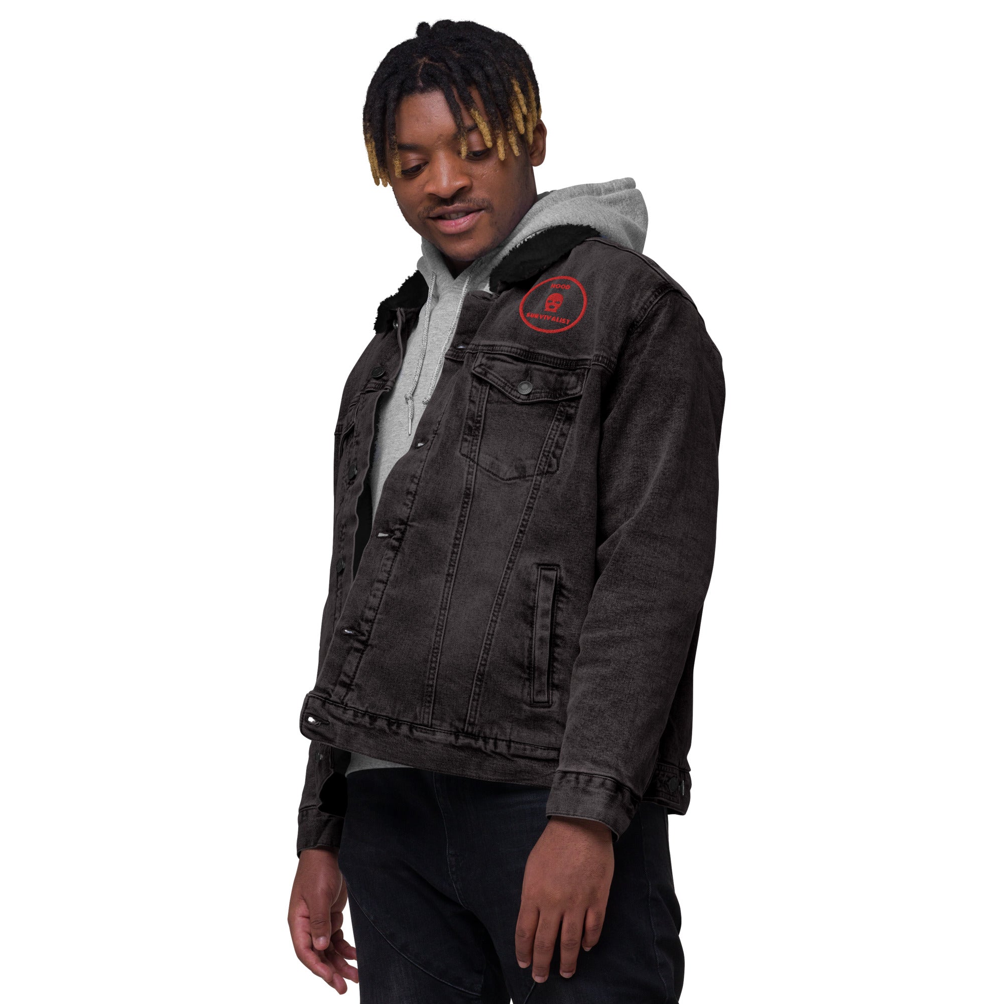 SurvivalGang Survival Is King Denim Sherpa Jacket