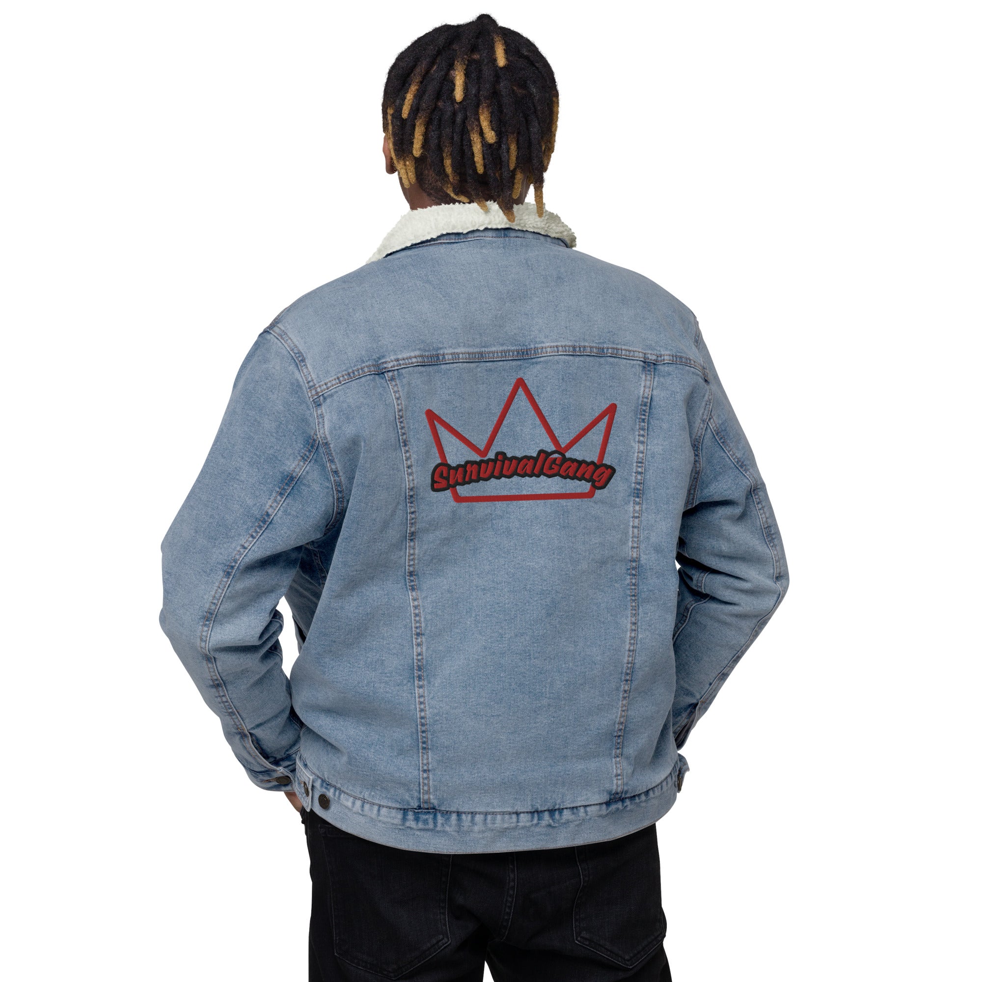 SurvivalGang Survival Is King Denim Sherpa Jacket