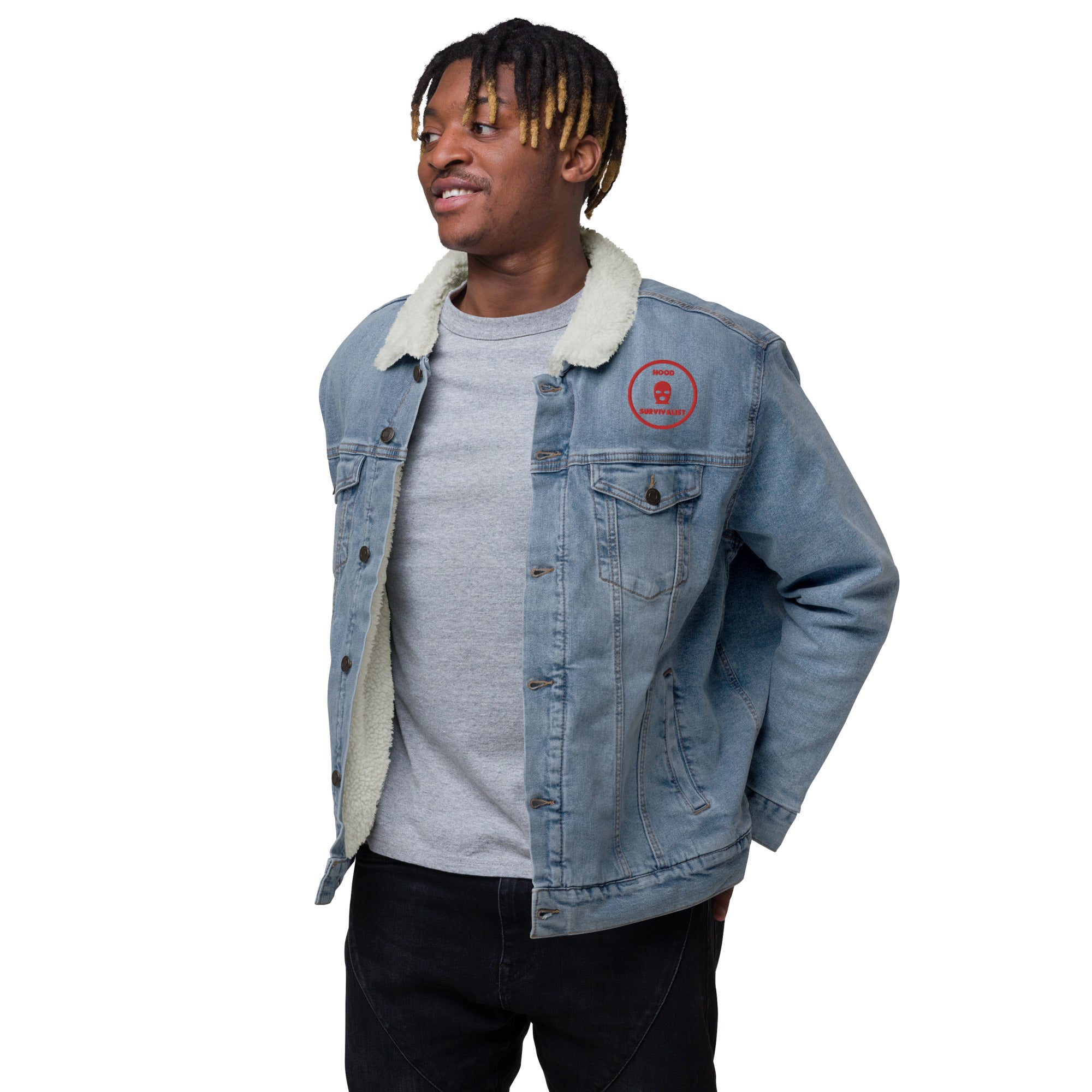 SurvivalGang Survival Is King Denim Sherpa Jacket